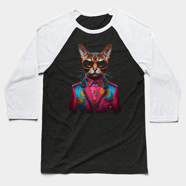 Mr. Cat Baseball T-Shirt by difrats